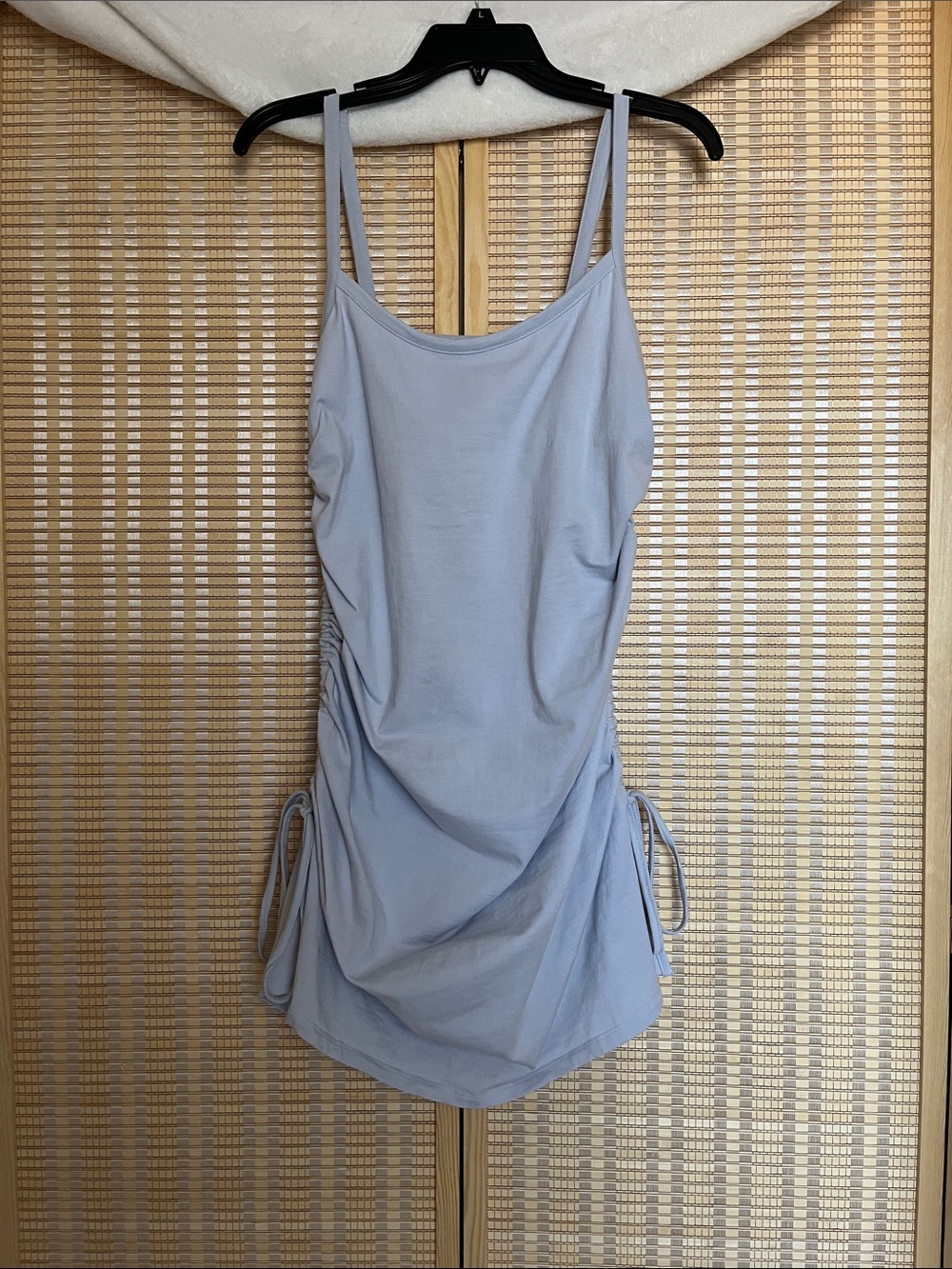 Adjustable Side-Ruched Spaghetti Strap Dress in Light blue - Picture 5 of 11